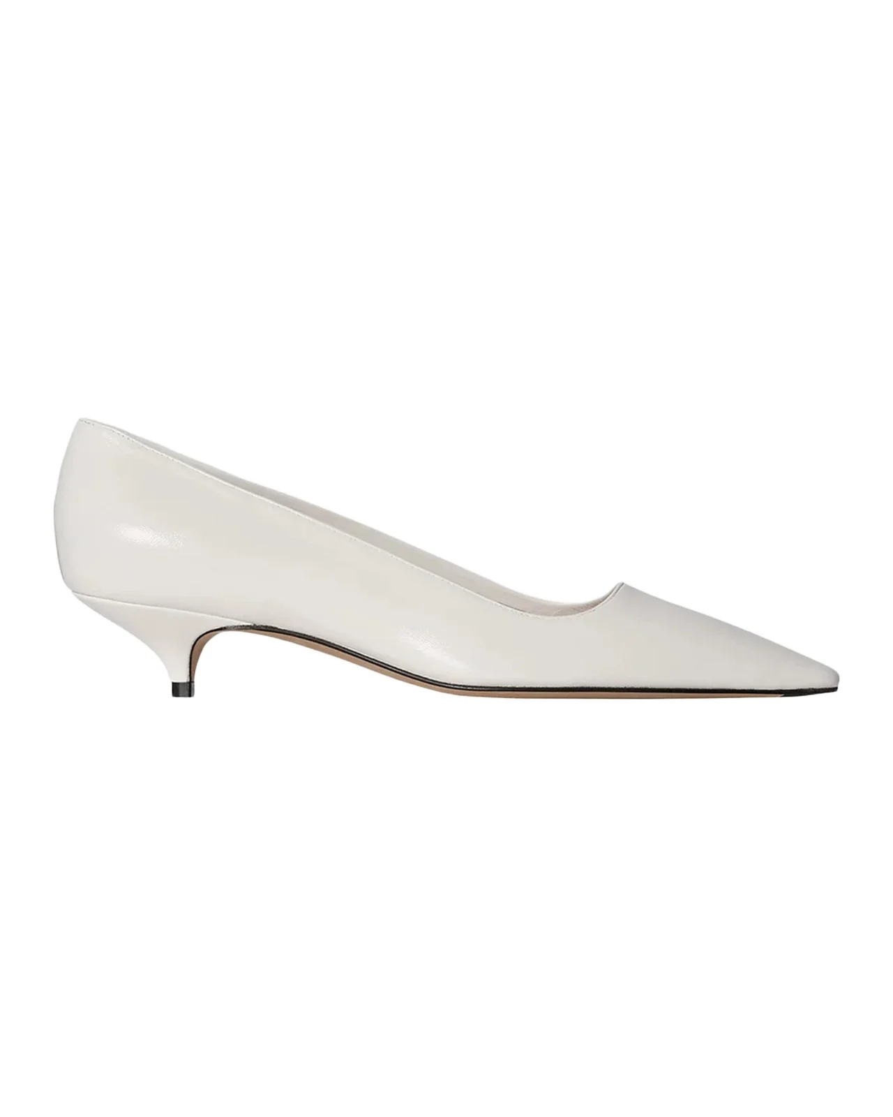 The Row Liisa Leather Kitten-Heel Pumps