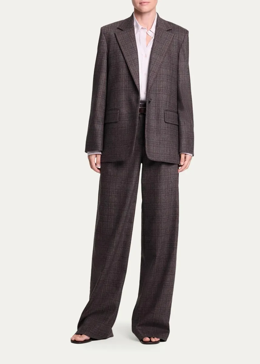 TWP Jillian Plaid Wool-Cashmere One-Button Blazer | Thumbnail 2 TWP Jillian Plaid Wool-Cashmere One-Button Blazer | Thumbnail 2