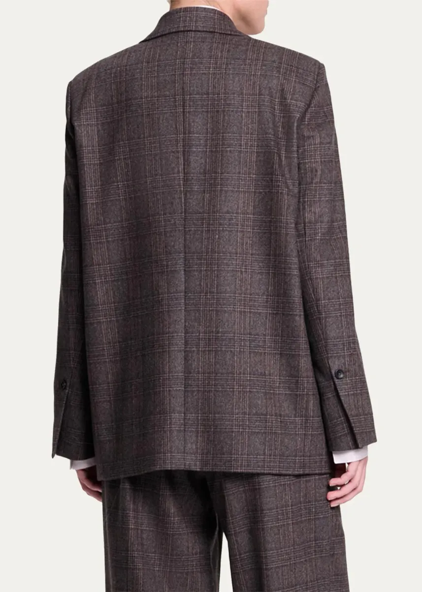 TWP Jillian Plaid Wool-Cashmere One-Button Blazer | Thumbnail 3 TWP Jillian Plaid Wool-Cashmere One-Button Blazer | Thumbnail 3