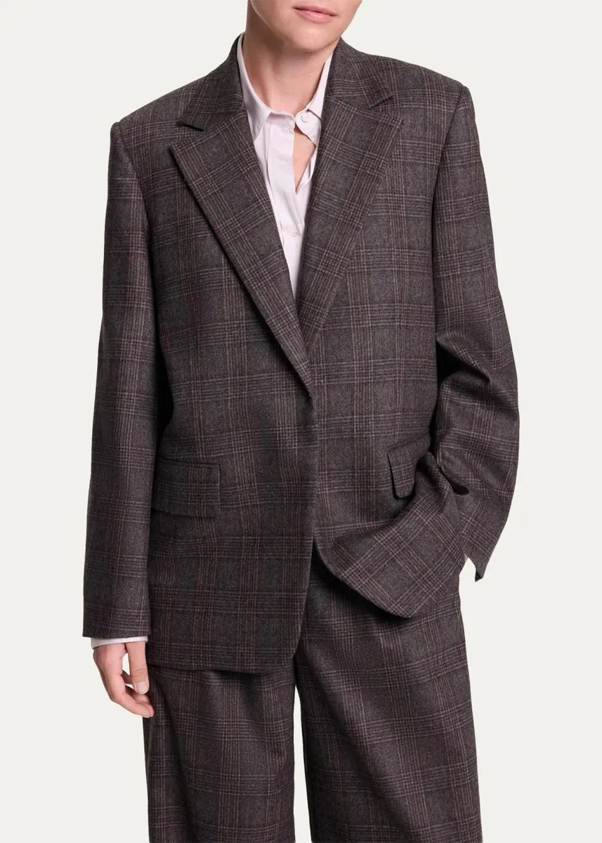 TWP Jillian Plaid Wool-Cashmere One-Button Blazer | Thumbnail 5 TWP Jillian Plaid Wool-Cashmere One-Button Blazer | Thumbnail 5