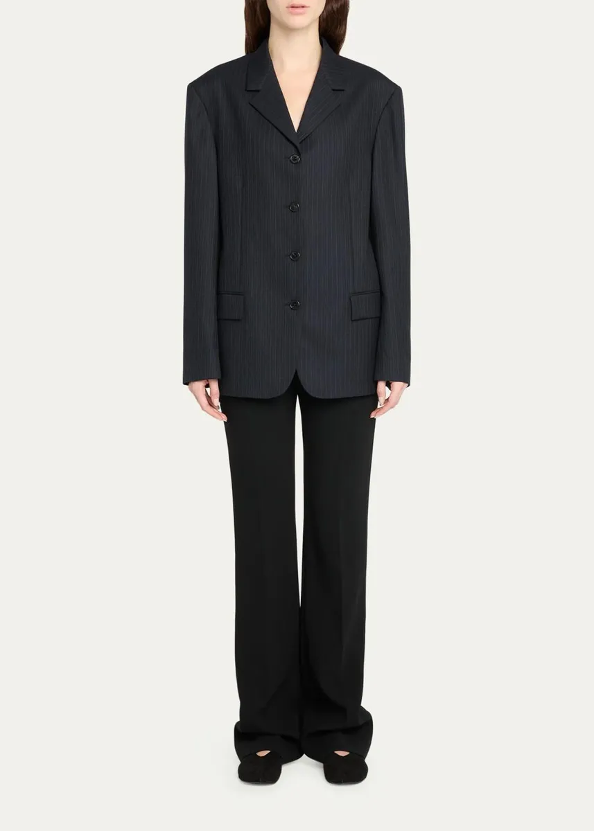The Row Gelda Pinstriped Wool Jacket | Thumbnail 2 The Row Gelda Pinstriped Wool Jacket | Thumbnail 2