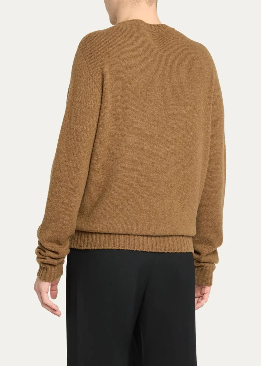 The Row Men's Agora Wool Knit Crewneck Sweater | Thumbnail 3 The Row Men's Agora Wool Knit Crewneck Sweater | Thumbnail 3