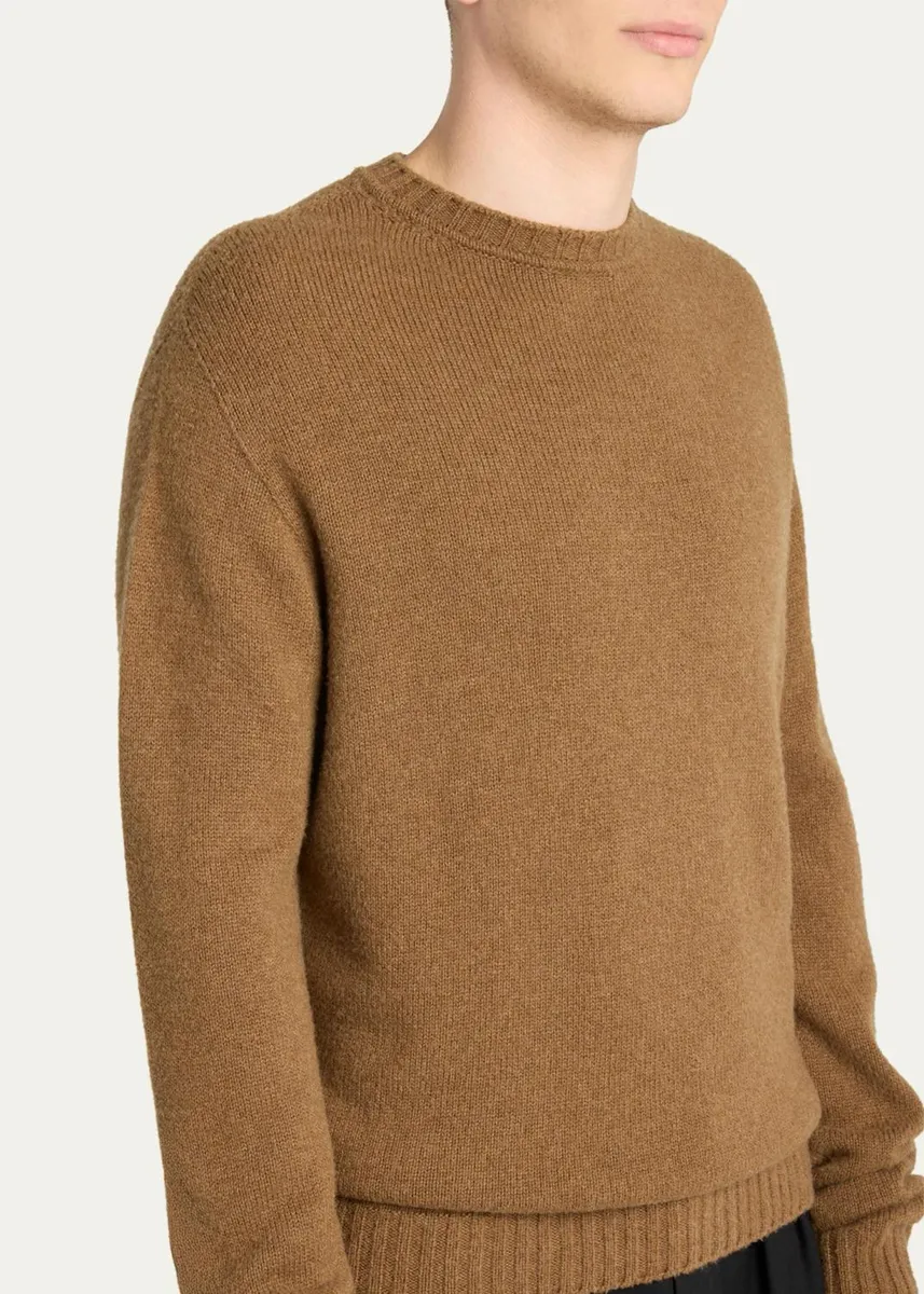 The Row Men's Agora Wool Knit Crewneck Sweater | Thumbnail 5 The Row Men's Agora Wool Knit Crewneck Sweater | Thumbnail 5