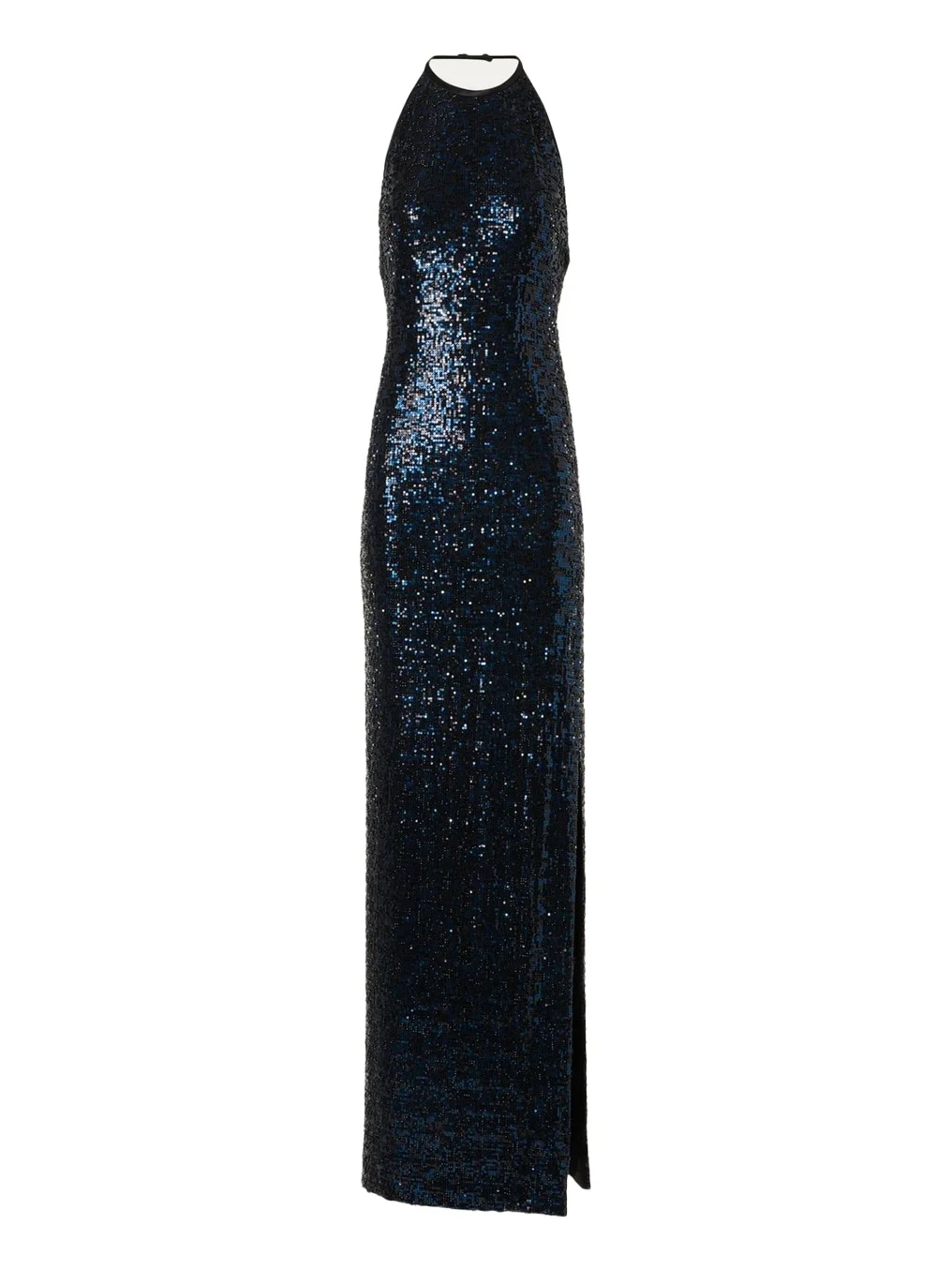 Akris Sequined Tulle Halter Slit Gown
