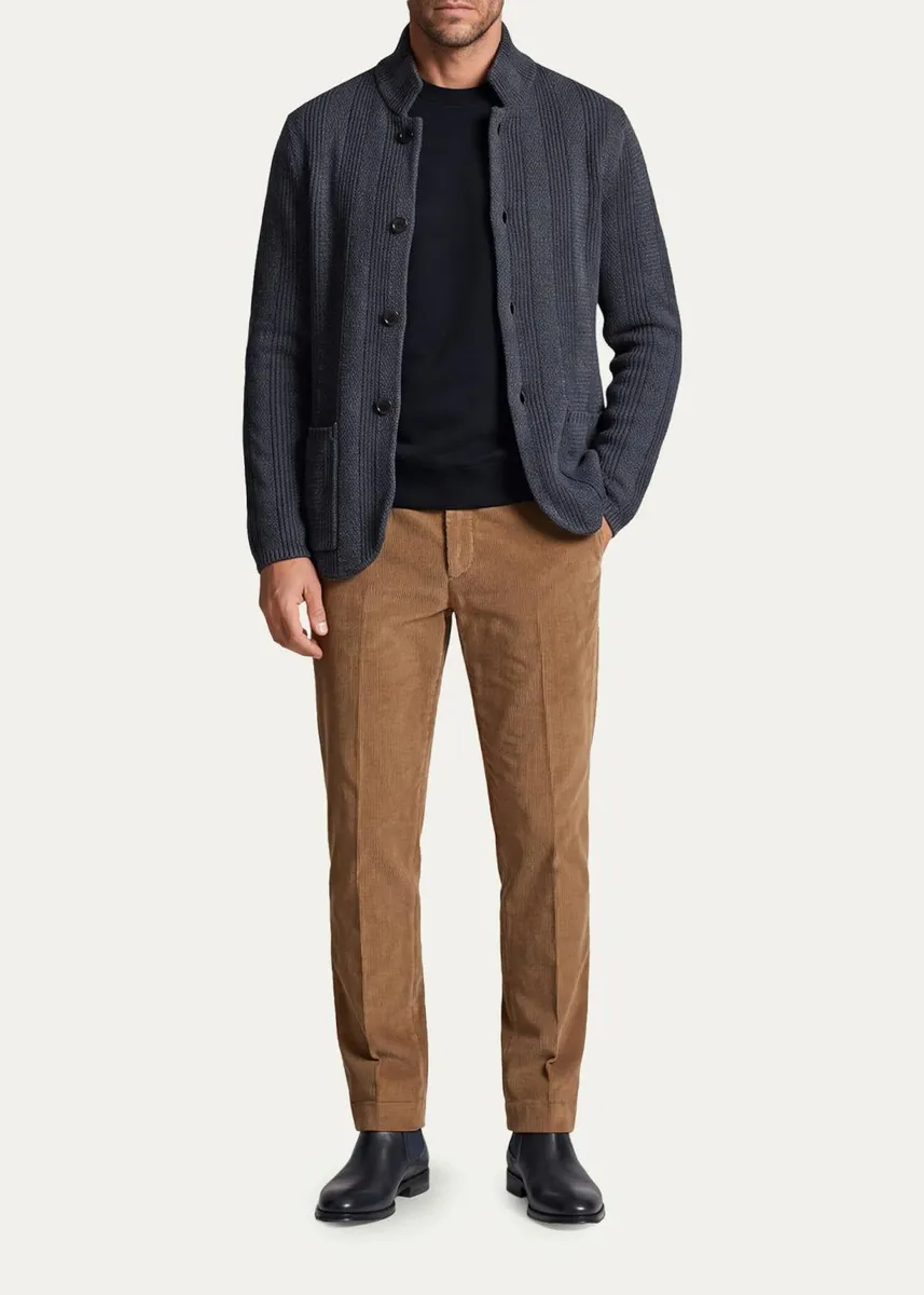 Baldassari Men's Virgin Wool-Blend Knit Jacket | Thumbnail 2 Baldassari Men's Virgin Wool-Blend Knit Jacket | Thumbnail 2