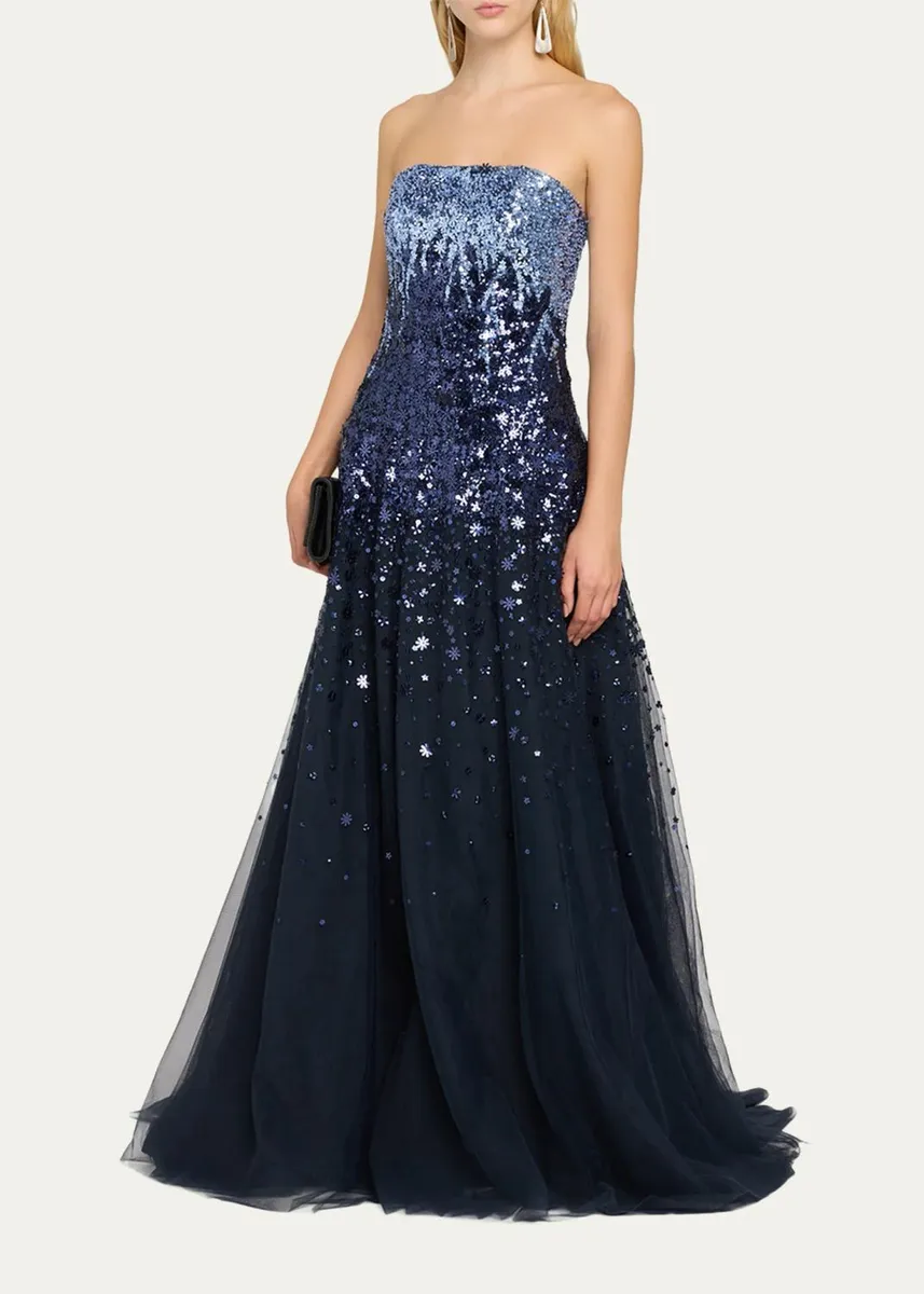 PAMELLA ROLAND Degrade Beaded Tulle Ball Gown | Thumbnail 4 PAMELLA ROLAND Degrade Beaded Tulle Ball Gown | Thumbnail 4