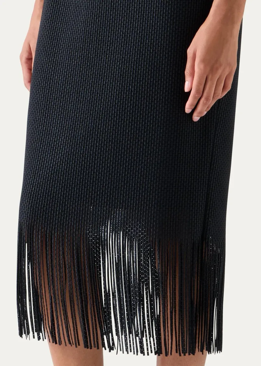 Akris Sleeveless Techno Guipure Fringed Midi Dress | Thumbnail 5 Akris Sleeveless Techno Guipure Fringed Midi Dress | Thumbnail 5
