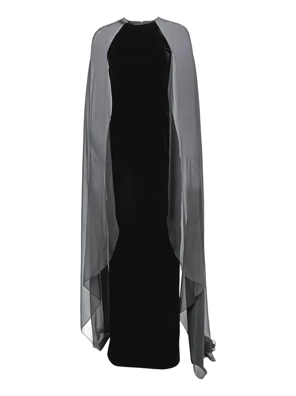 Carolina Herrera Chalet Sheer-Cape Column Gown