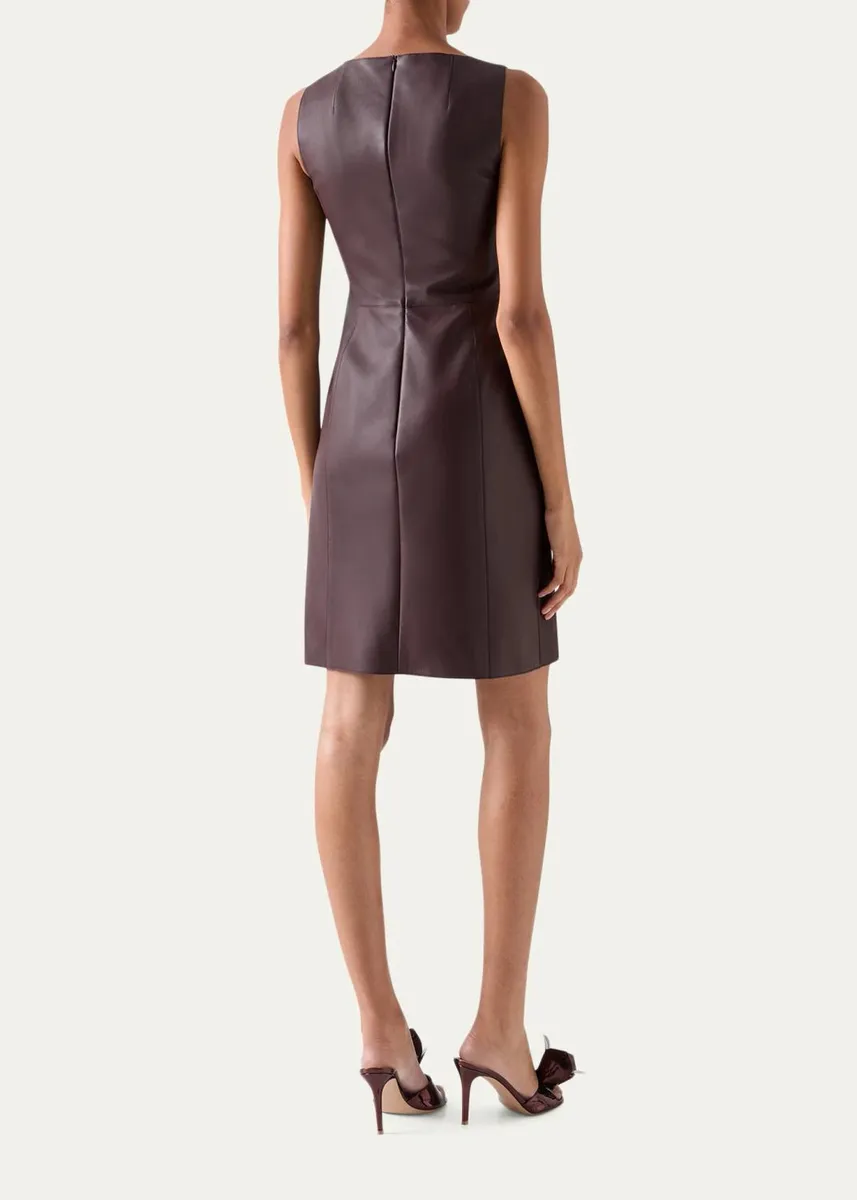 Akris Sleeveless Nappa Leather Mini Sheath Dress | Thumbnail 3 Akris Sleeveless Nappa Leather Mini Sheath Dress | Thumbnail 3