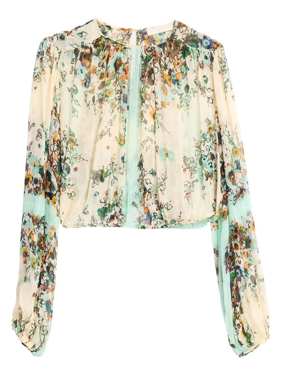 Elenora Floral Silk Blouse Elenora Floral Silk Blouse