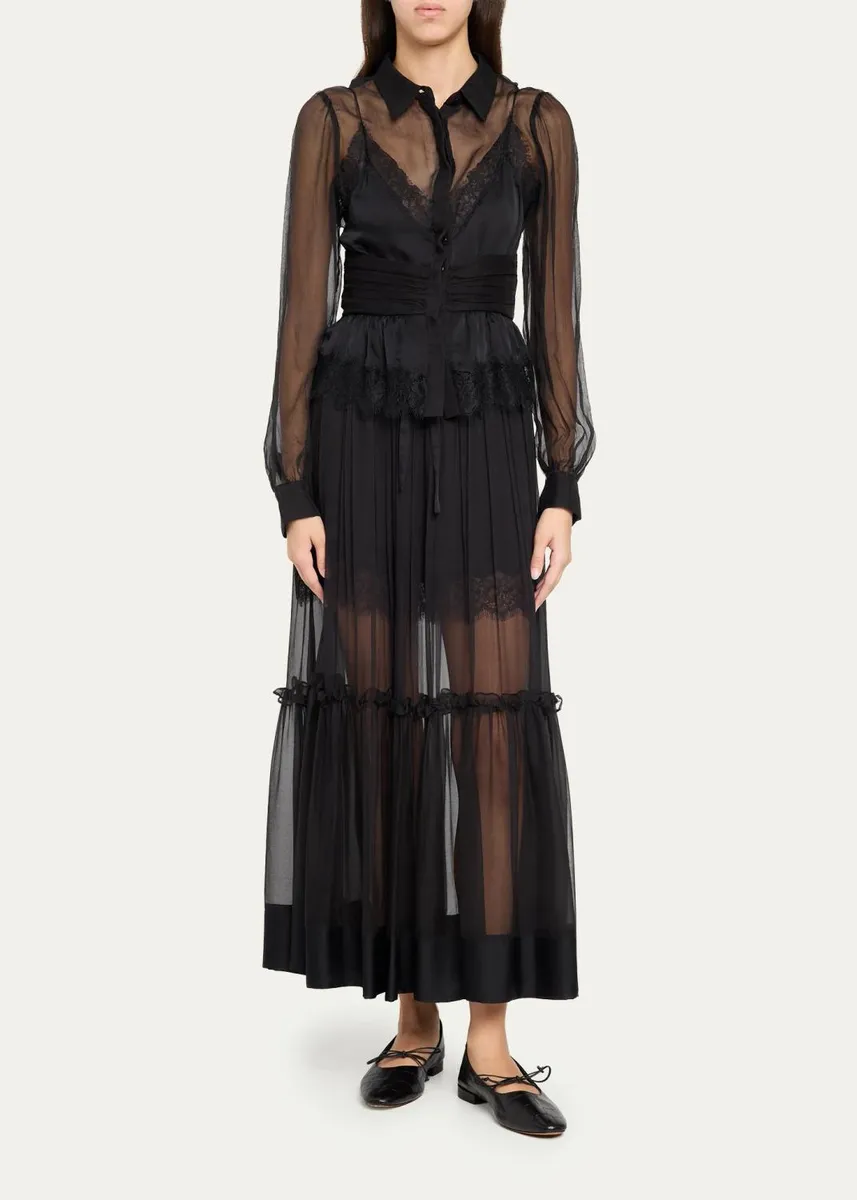 Ulla Johnson Delphina Tiered Silk Maxi Skirt | Thumbnail 2 Ulla Johnson Delphina Tiered Silk Maxi Skirt | Thumbnail 2