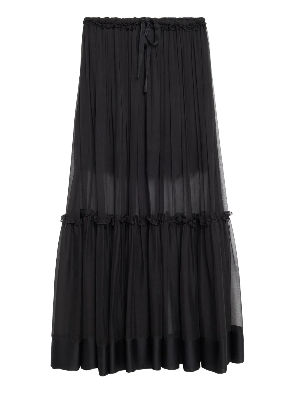 Delphina Tiered Silk Maxi Skirt Delphina Tiered Silk Maxi Skirt