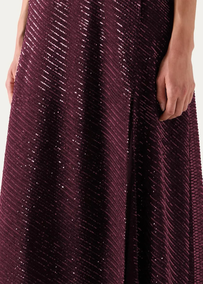 Akris Diagonal Sequins On Silk Georgette Gown | Thumbnail 5