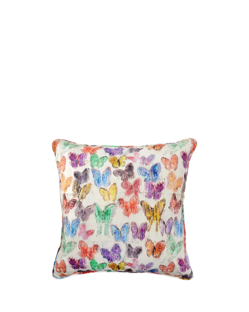 Hunt Slonem Spring Butterflies Linen Decorative Pillow, 22" | Thumbnail 2 Hunt Slonem Spring Butterflies Linen Decorative Pillow, 22" | Thumbnail 2