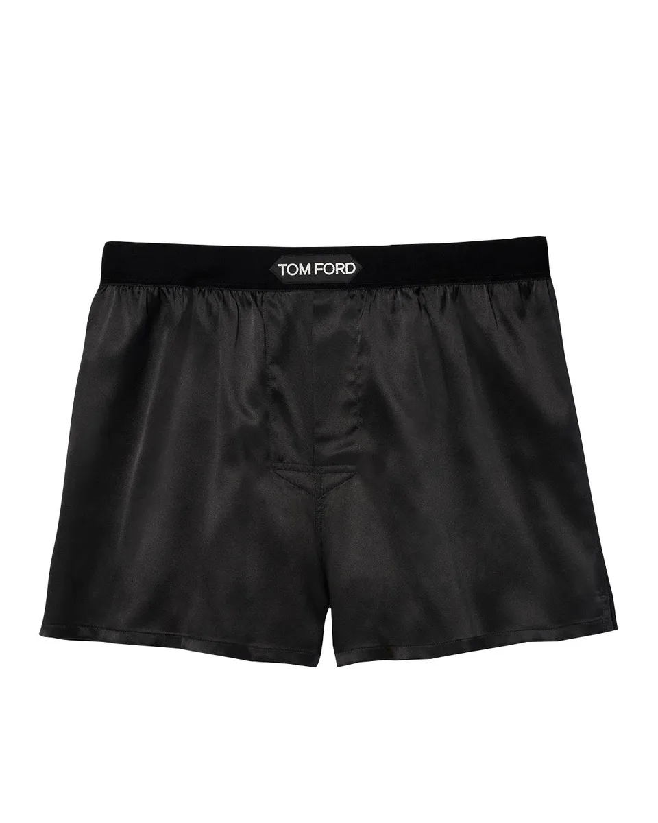 Tom Ford Men's Silk Jacquard Logo Boxers | Thumbnail 3 Tom Ford Men's Silk Jacquard Logo Boxers | Thumbnail 3