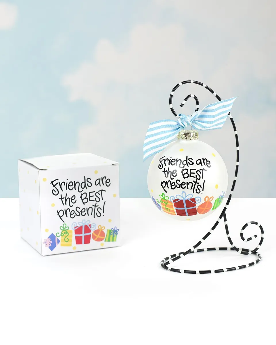 Coton Colors Friends are the Best Presents Glass Ornament with Stand | Thumbnail 3 Coton Colors Friends are the Best Presents Glass Ornament with Stand | Thumbnail 3