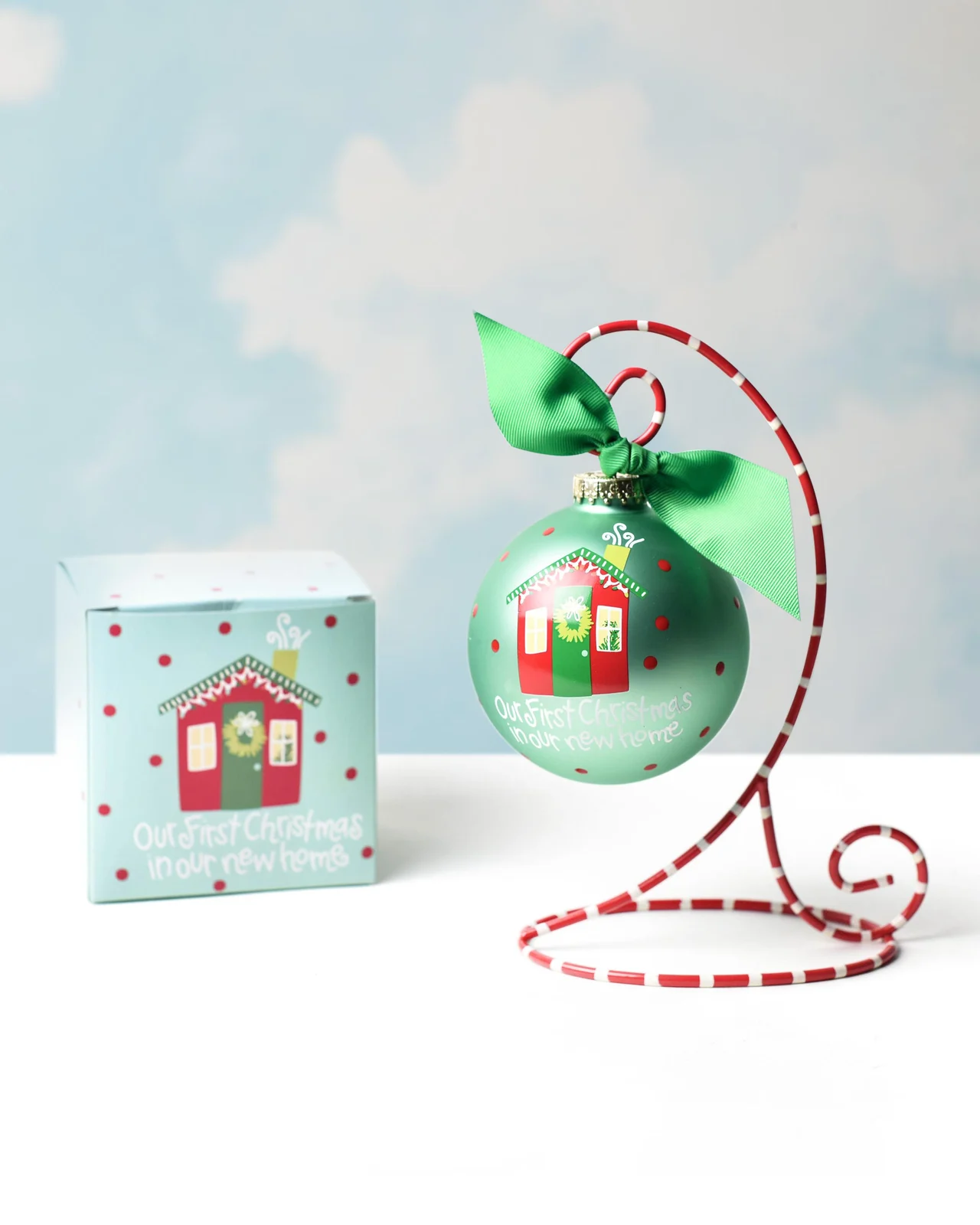 Coton Colors Our First Christmas in Our New Home Christmas Ornament with Stand, Personalized