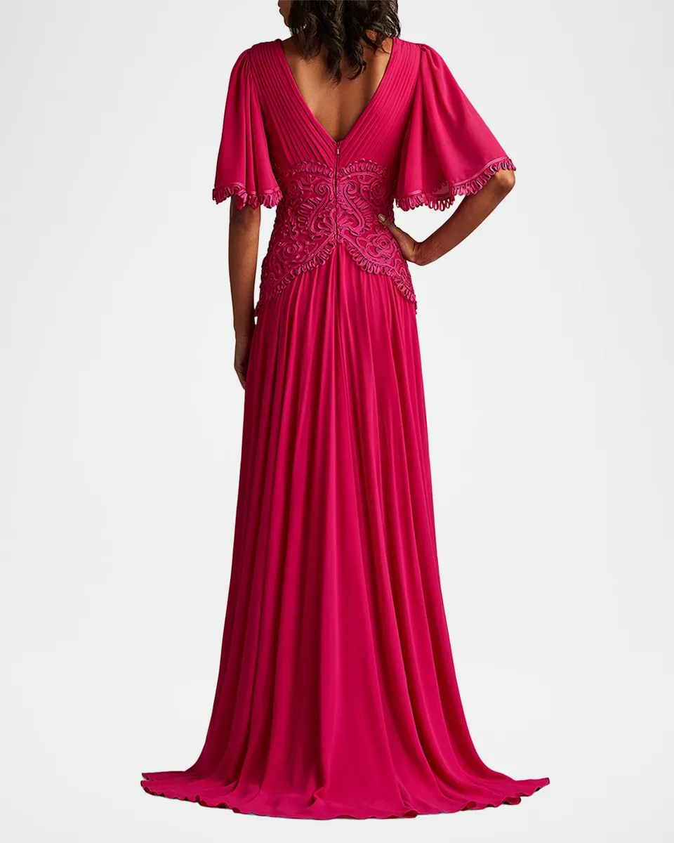 Tadashi Shoji Lace-Trim Pleated Gown | Thumbnail 2 Tadashi Shoji Lace-Trim Pleated Gown | Thumbnail 2