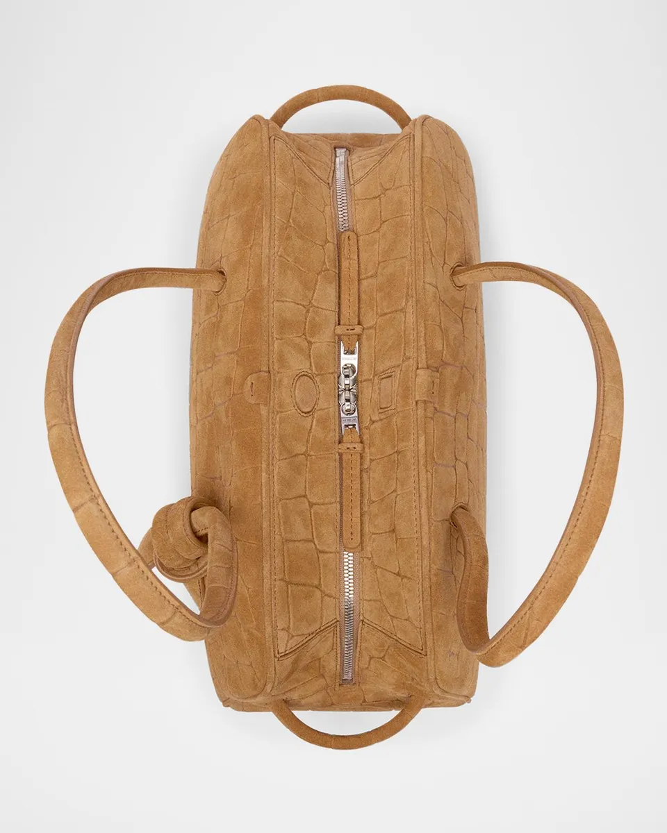 Jacquemus Le Turismo Croc-Embossed Suede Top-Handle Bowling Bag | Thumbnail 3 Jacquemus Le Turismo Croc-Embossed Suede Top-Handle Bowling Bag | Thumbnail 3