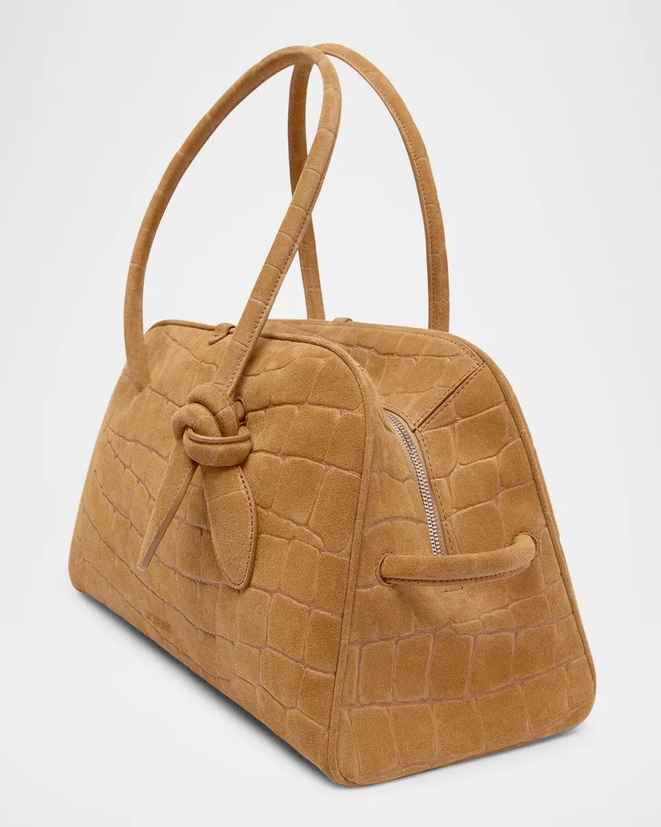 Jacquemus Le Turismo Croc-Embossed Suede Top-Handle Bowling Bag | Thumbnail 4 Jacquemus Le Turismo Croc-Embossed Suede Top-Handle Bowling Bag | Thumbnail 4