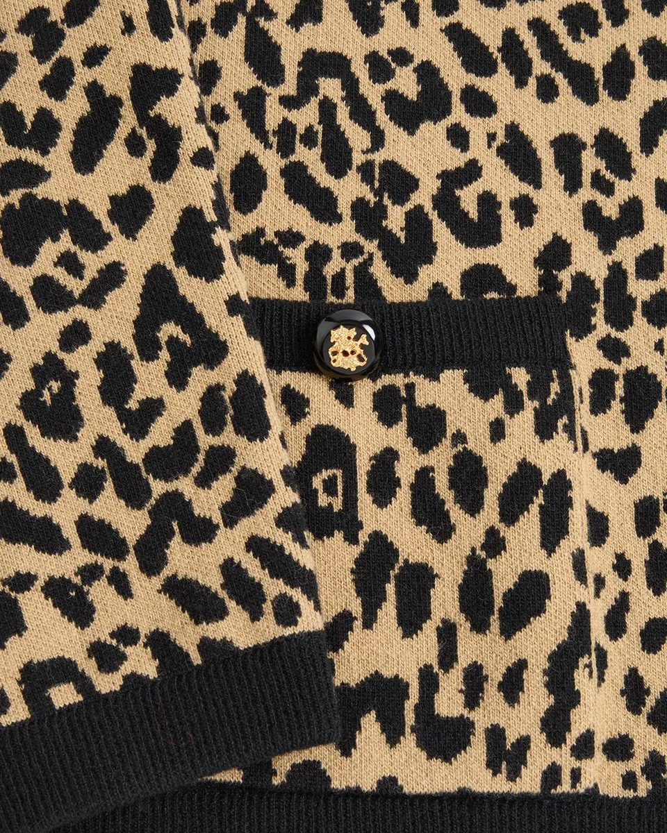Valentino Garavani Men's Wool Cheetah Jacquard Knit Cardigan | Thumbnail 7 Valentino Garavani Men's Wool Cheetah Jacquard Knit Cardigan | Thumbnail 7