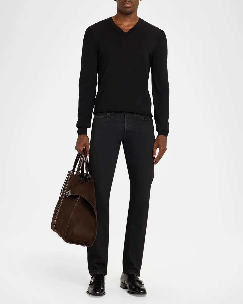Ferragamo Men's Hug Tote Bag in Suede | Thumbnail 5