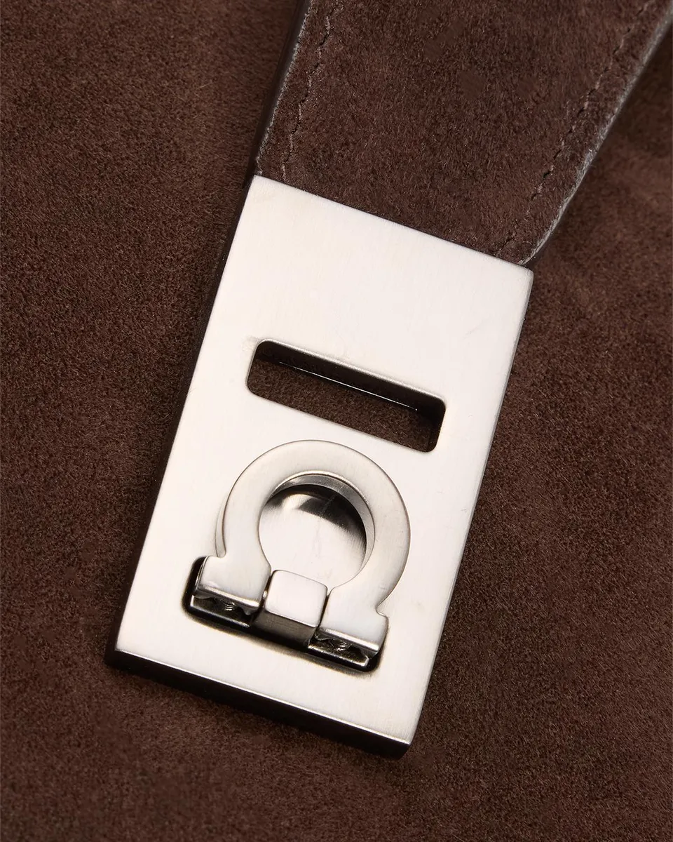 Ferragamo Men's Hug Tote Bag in Suede | Thumbnail 6