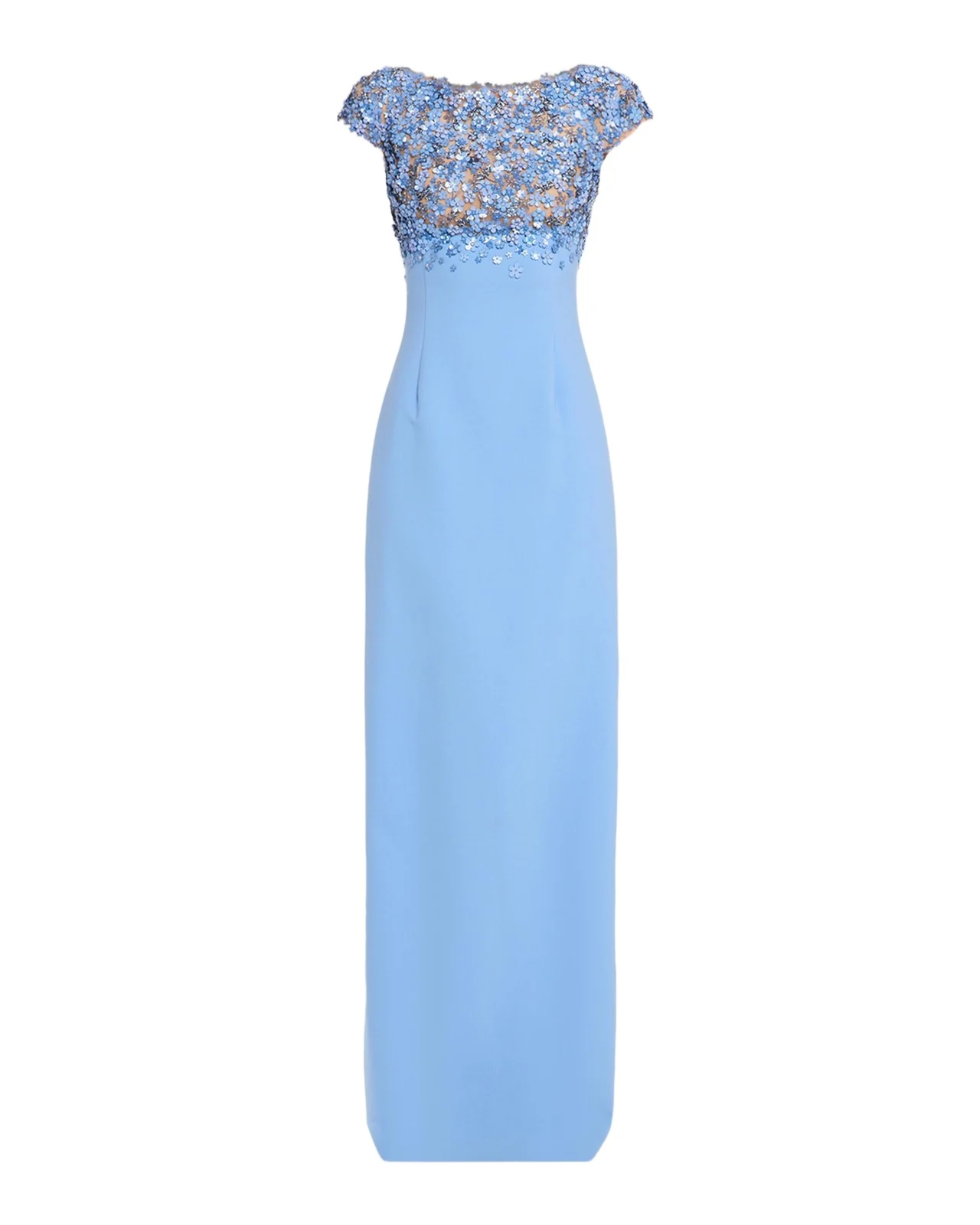 Bitty Hoya Flowers Embroidered Cap-Sleeve Gown Bitty Hoya Flowers Embroidered Cap-Sleeve Gown