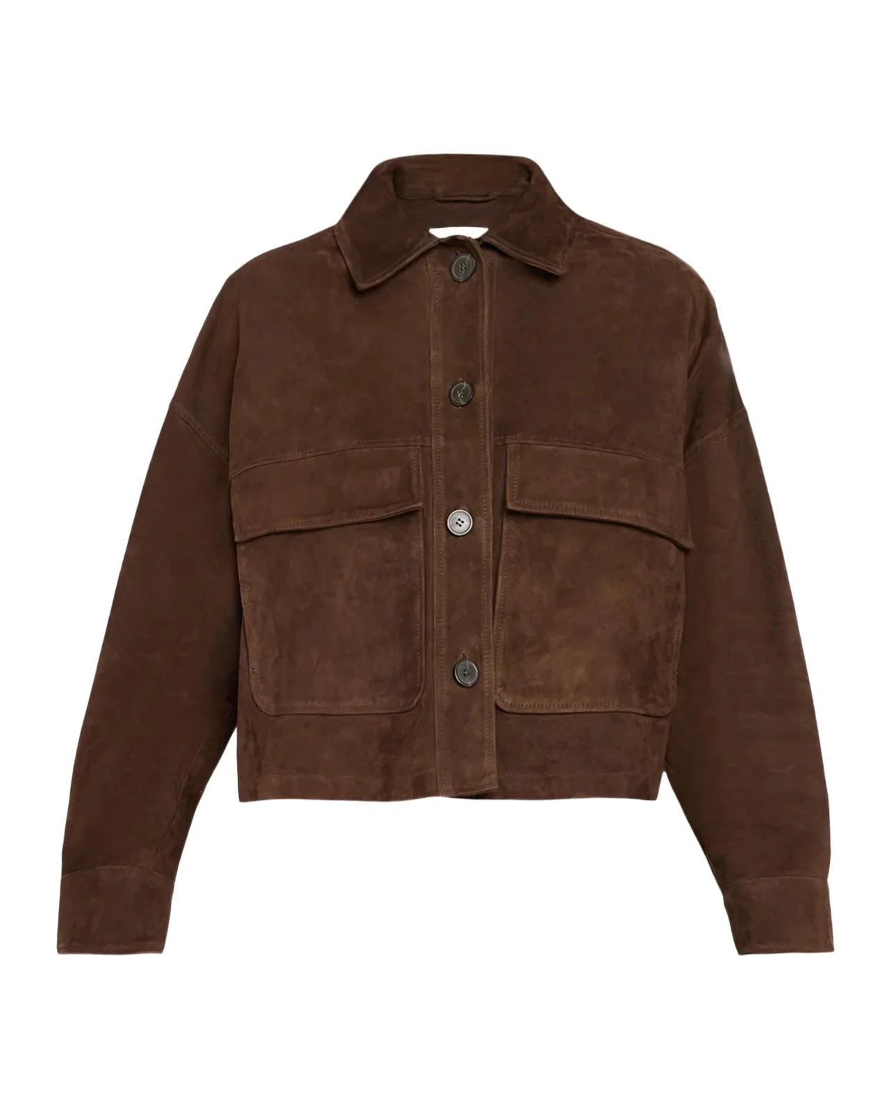 Miri Cropped Lambskin Suede Jacket