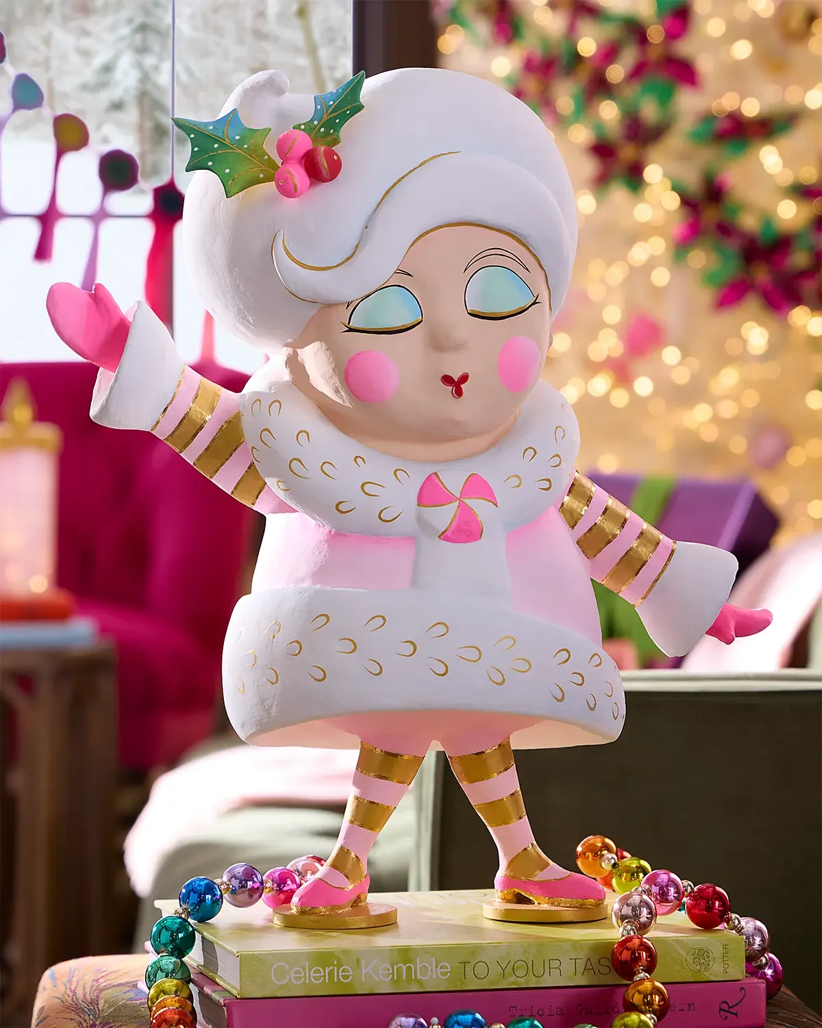 Glitterville Mini Madame Noel Christmas Table Ornament