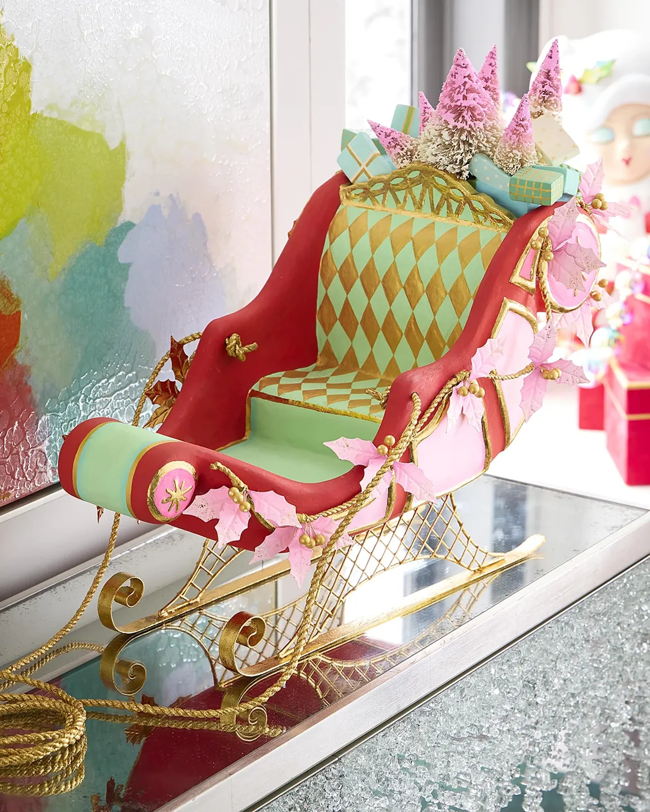 Glitterville Parisian Sleigh Tabletop Christmas Decoration