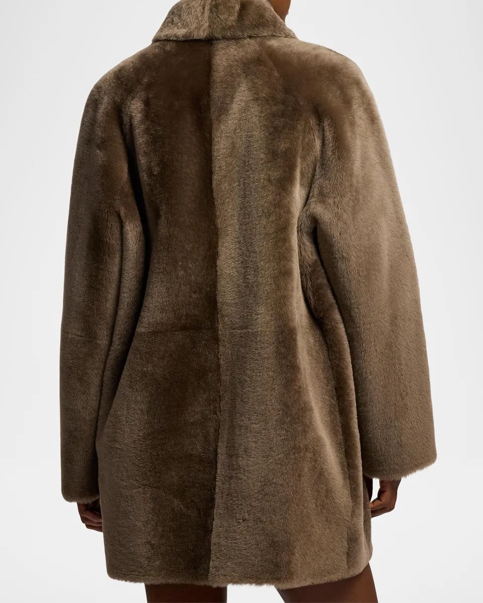 Ralph Lauren Collection Janise Waxed Lamb-Shearling Coat | Thumbnail 3