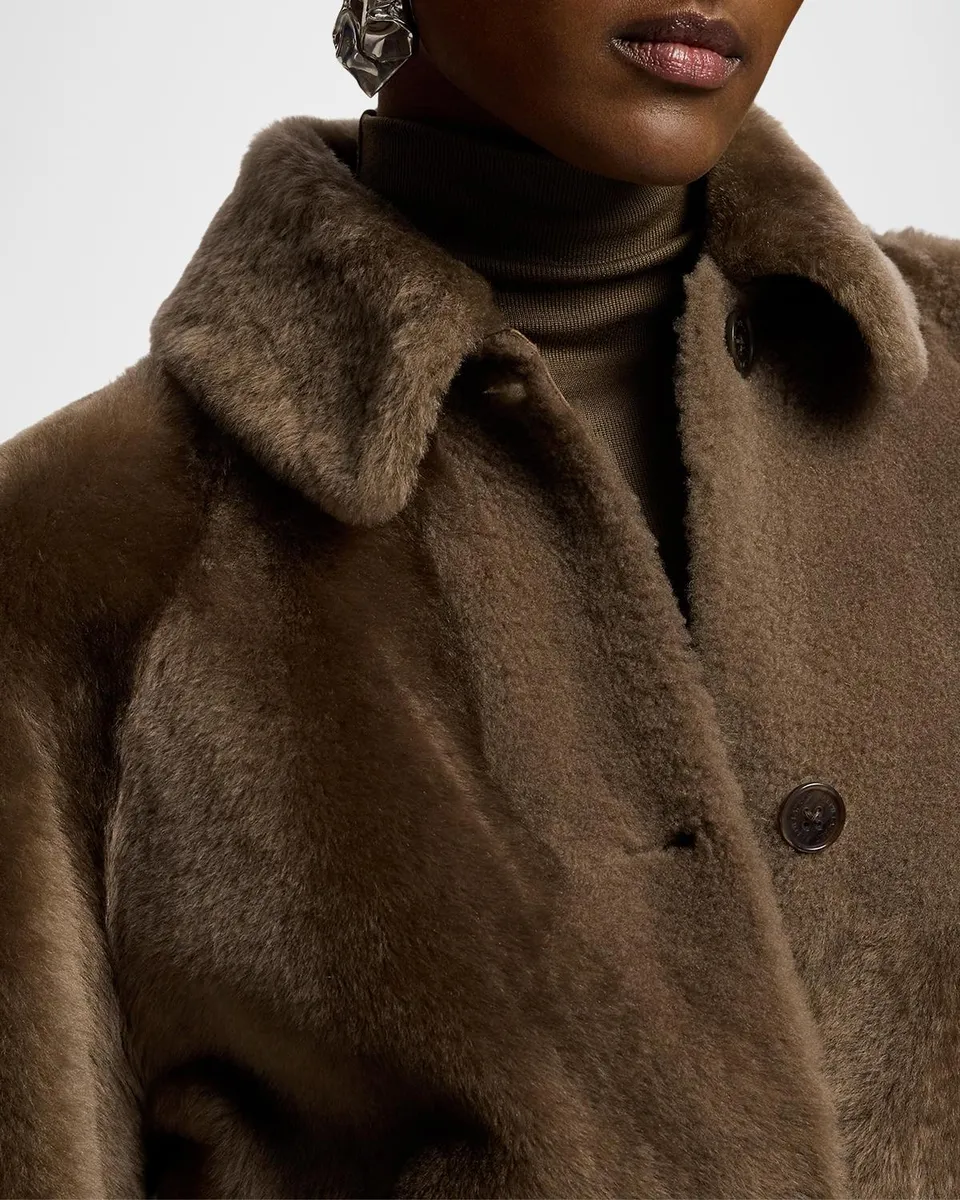 Ralph Lauren Collection Janise Waxed Lamb-Shearling Coat | Thumbnail 5