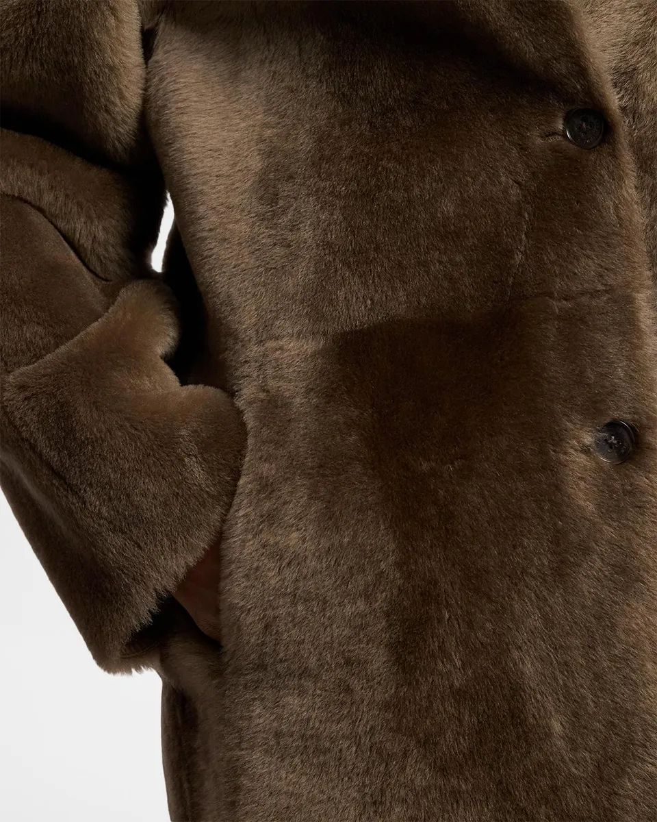 Ralph Lauren Collection Janise Waxed Lamb-Shearling Coat | Thumbnail 7