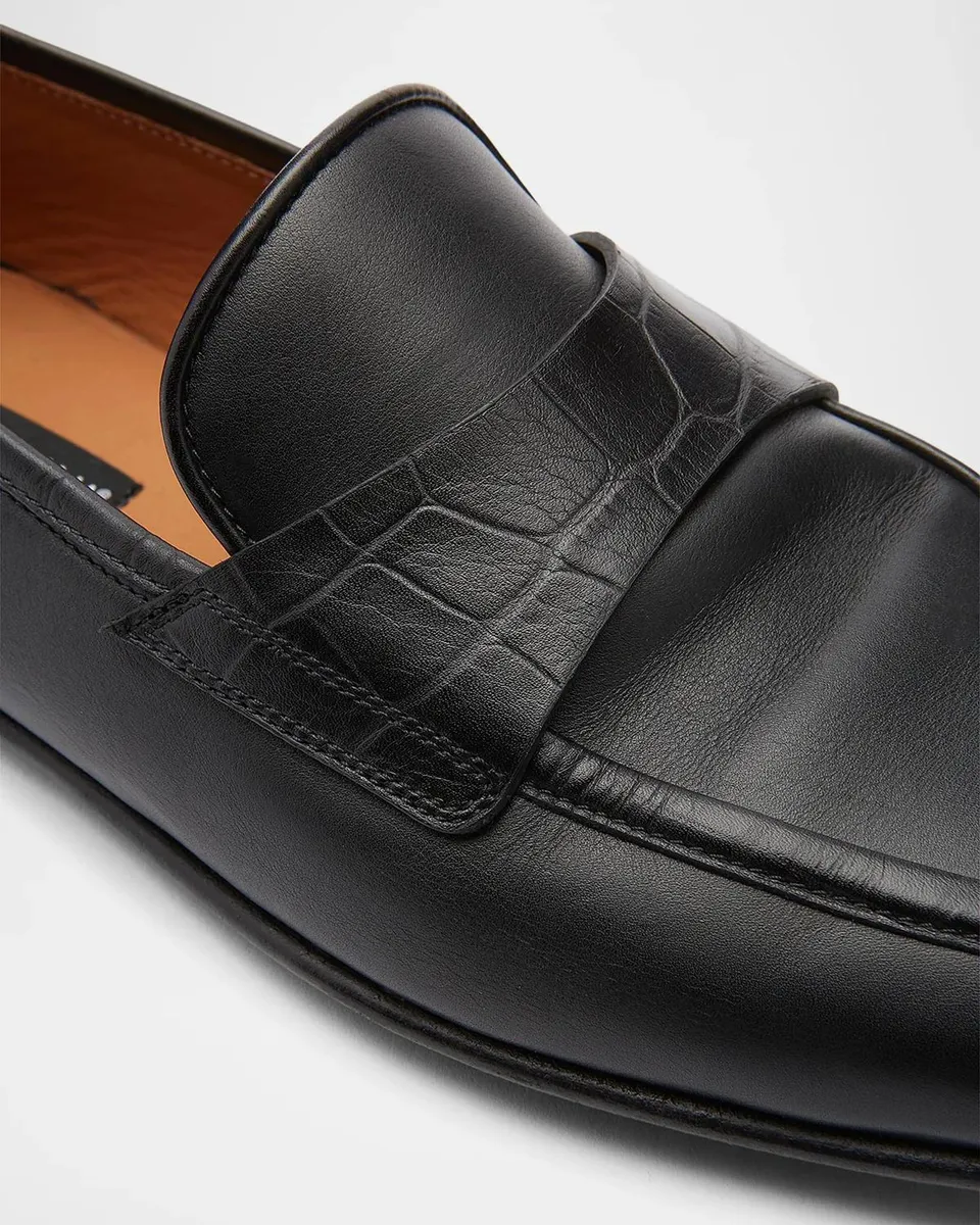 Dolce & Gabbana Men's Crocodile-Embossed Leather Penny Loafers | Thumbnail 5 Dolce & Gabbana Men's Crocodile-Embossed Leather Penny Loafers | Thumbnail 5