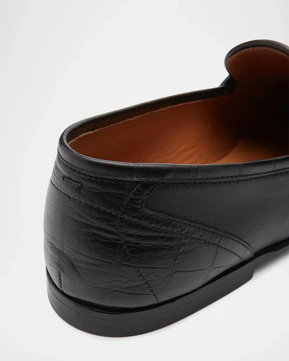 Dolce & Gabbana Men's Crocodile-Embossed Leather Penny Loafers | Thumbnail 9 Dolce & Gabbana Men's Crocodile-Embossed Leather Penny Loafers | Thumbnail 9