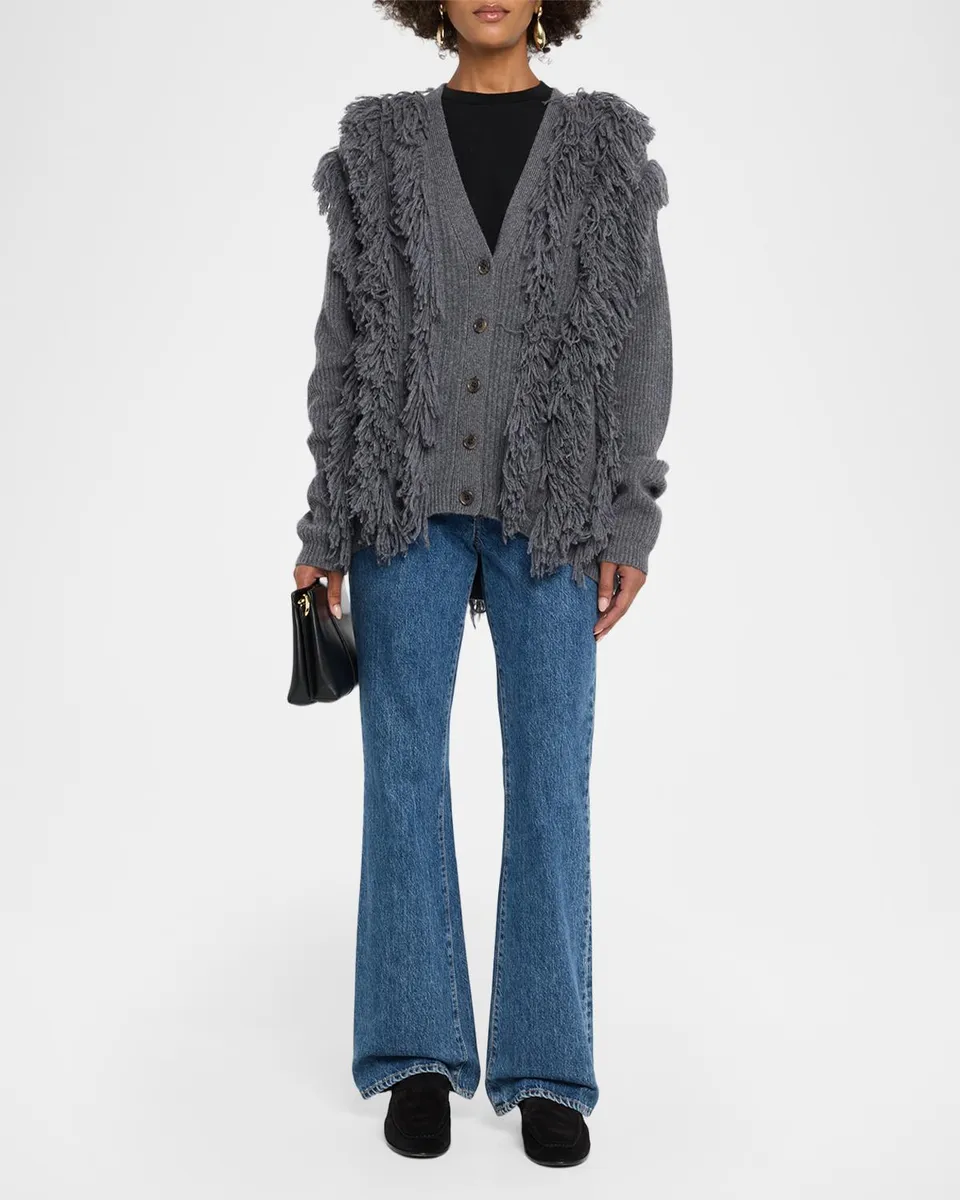Lisa Yang Soreia Cashmere Fringe V-Neck Cardigan | Thumbnail 2 Lisa Yang Soreia Cashmere Fringe V-Neck Cardigan | Thumbnail 2