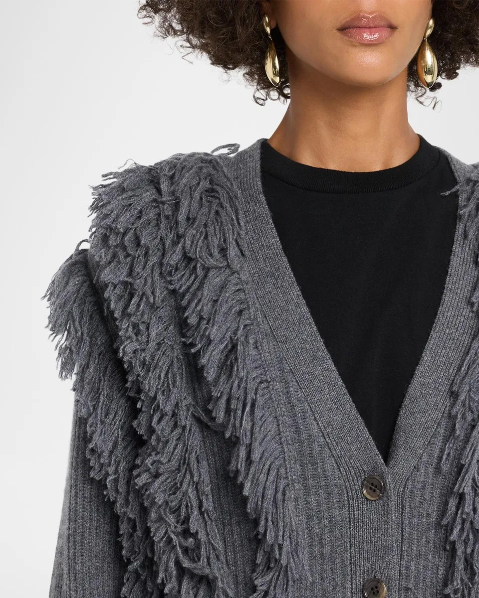 Lisa Yang Soreia Cashmere Fringe V-Neck Cardigan | Thumbnail 5 Lisa Yang Soreia Cashmere Fringe V-Neck Cardigan | Thumbnail 5