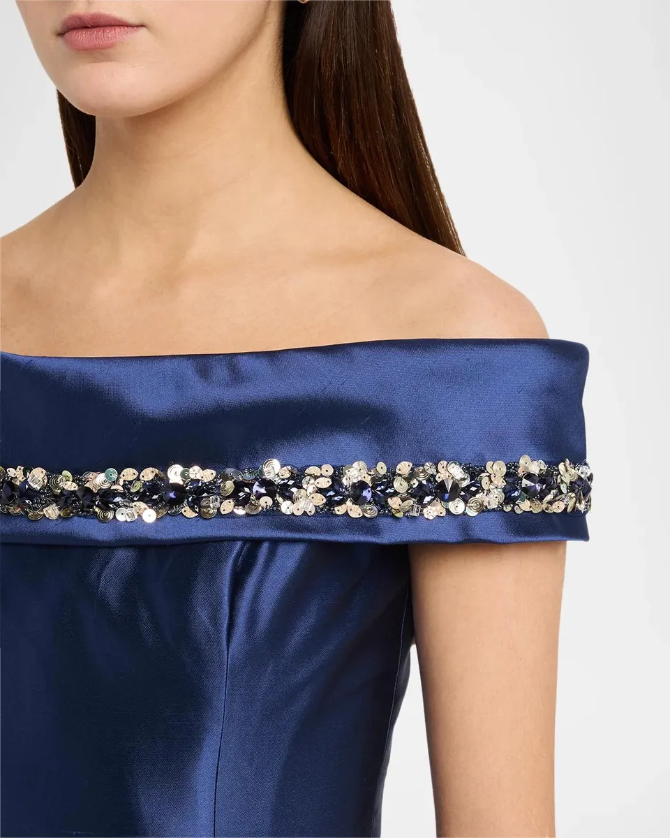 Reem Acra Embellished Off-The-Shoulder Mikado Silk Ball Gown | Thumbnail 5 Reem Acra Embellished Off-The-Shoulder Mikado Silk Ball Gown | Thumbnail 5