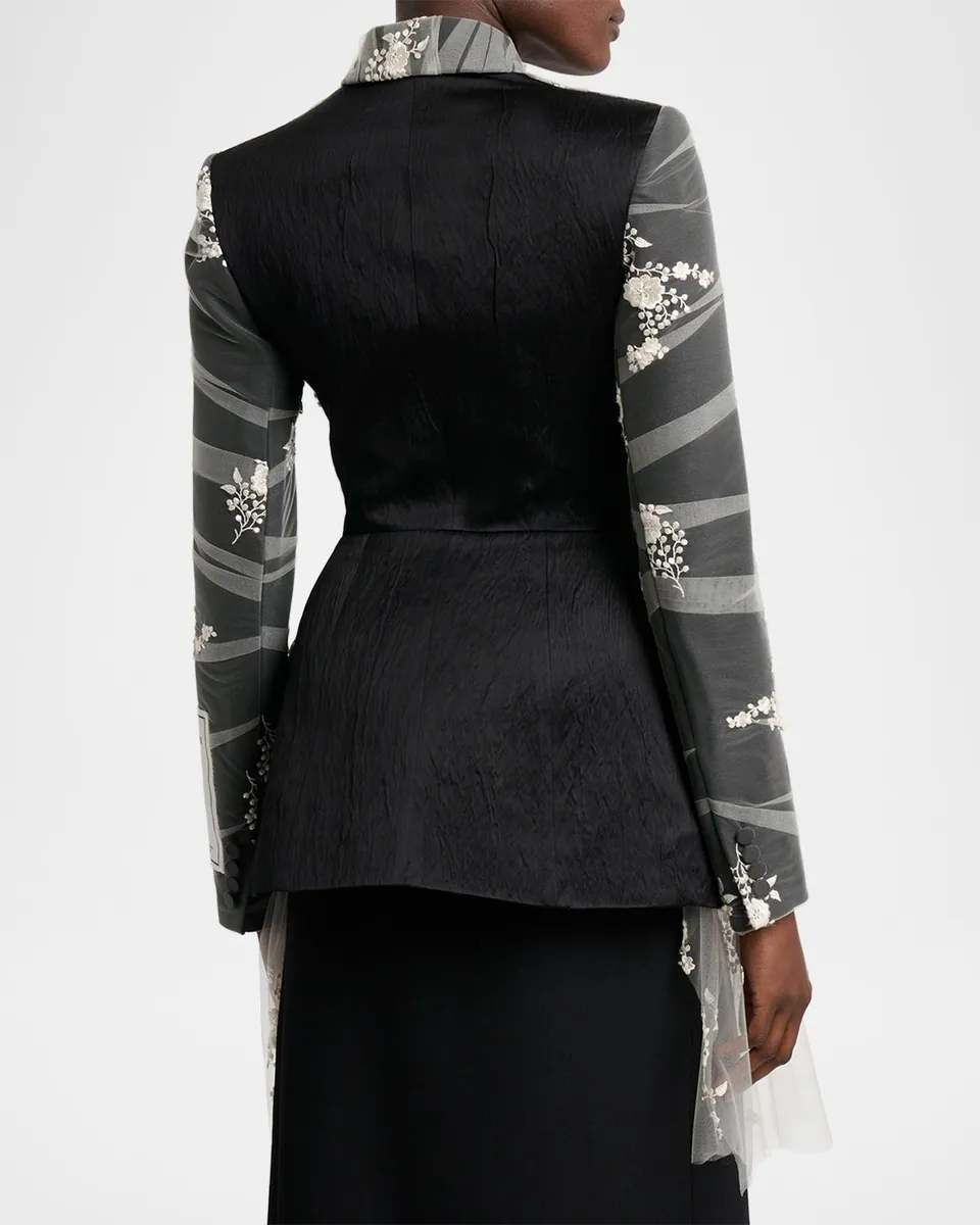 Erdem Embroidered Wool Tulle Blazer | Thumbnail 3