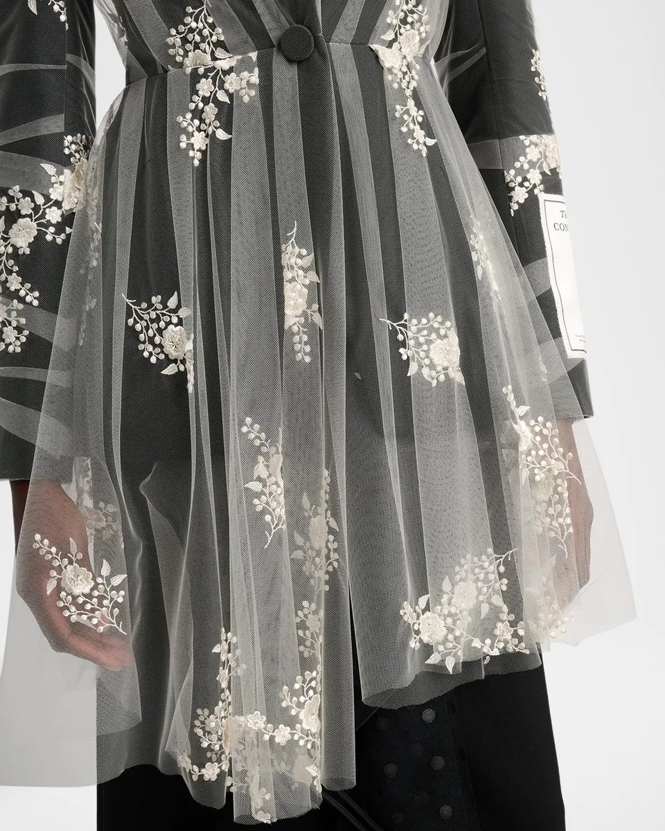 Erdem Embroidered Wool Tulle Blazer | Thumbnail 5