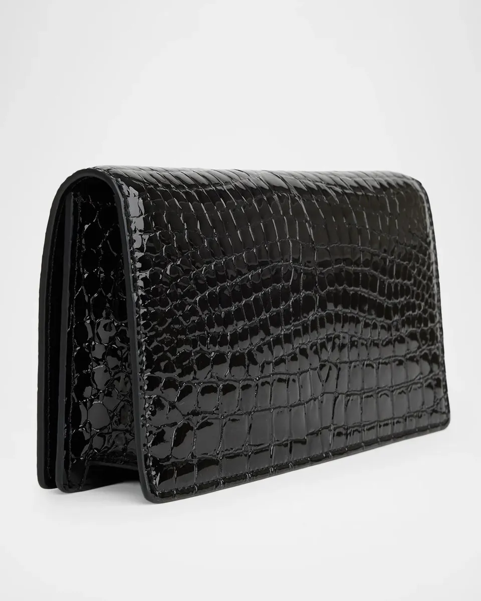 Christian Louboutin Bettina Croc-Embossed Leather Clutch Bag | Thumbnail 2