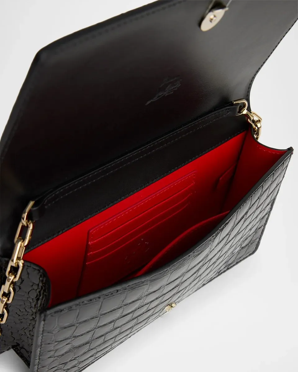 Christian Louboutin Bettina Croc-Embossed Leather Clutch Bag | Thumbnail 3