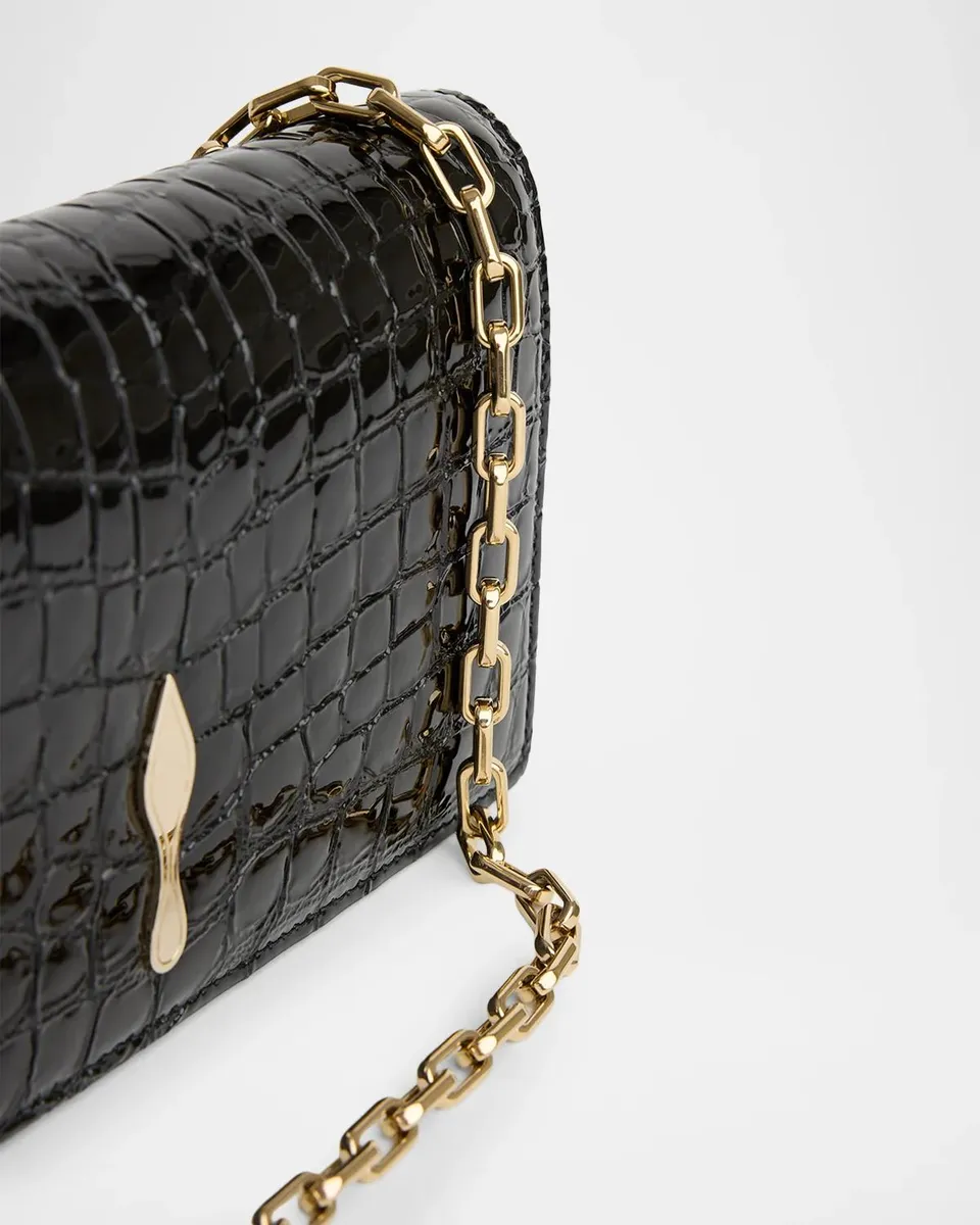 Christian Louboutin Bettina Croc-Embossed Leather Clutch Bag | Thumbnail 4