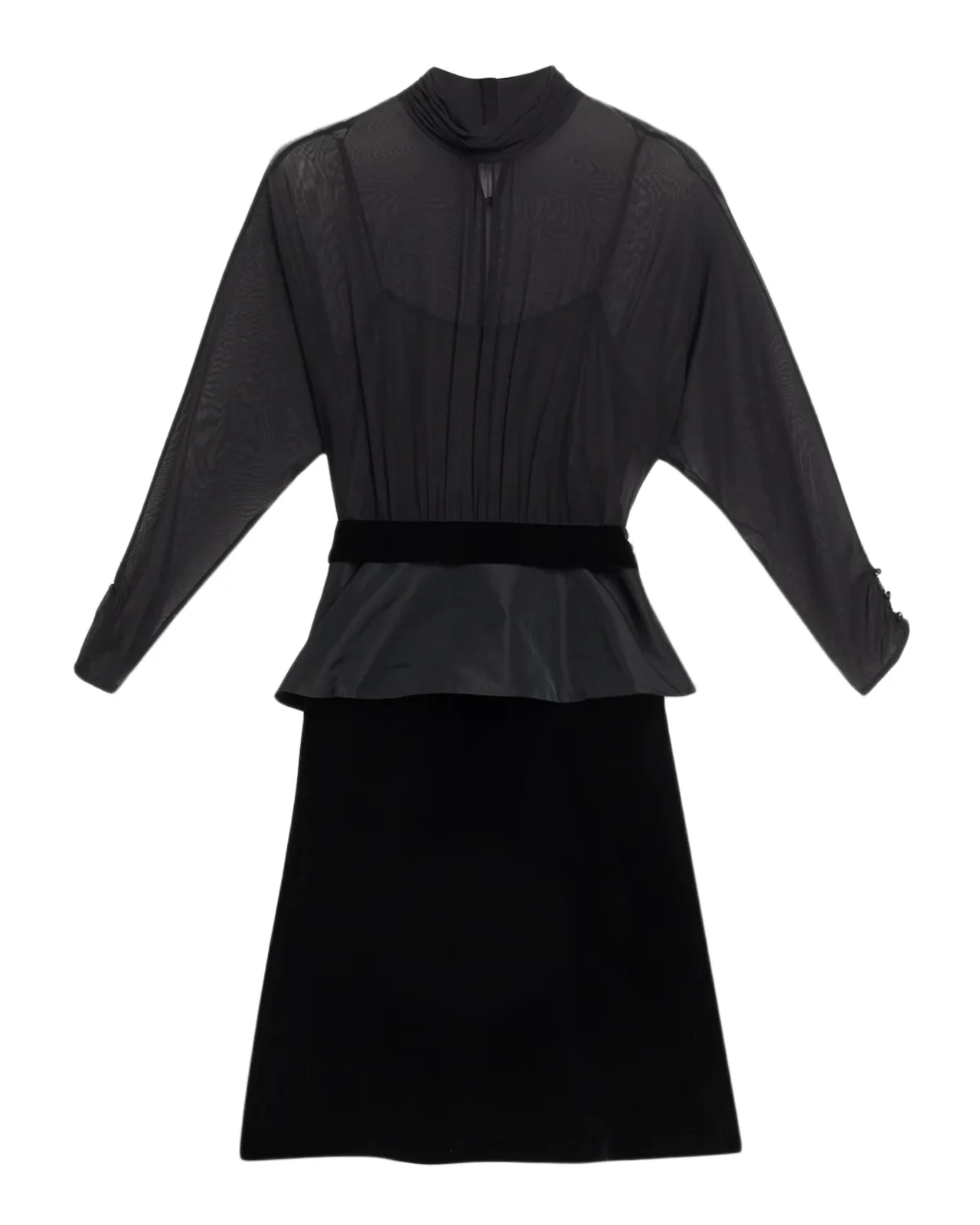 Chiffon & Velvet Peplum Dress Chiffon & Velvet Peplum Dress