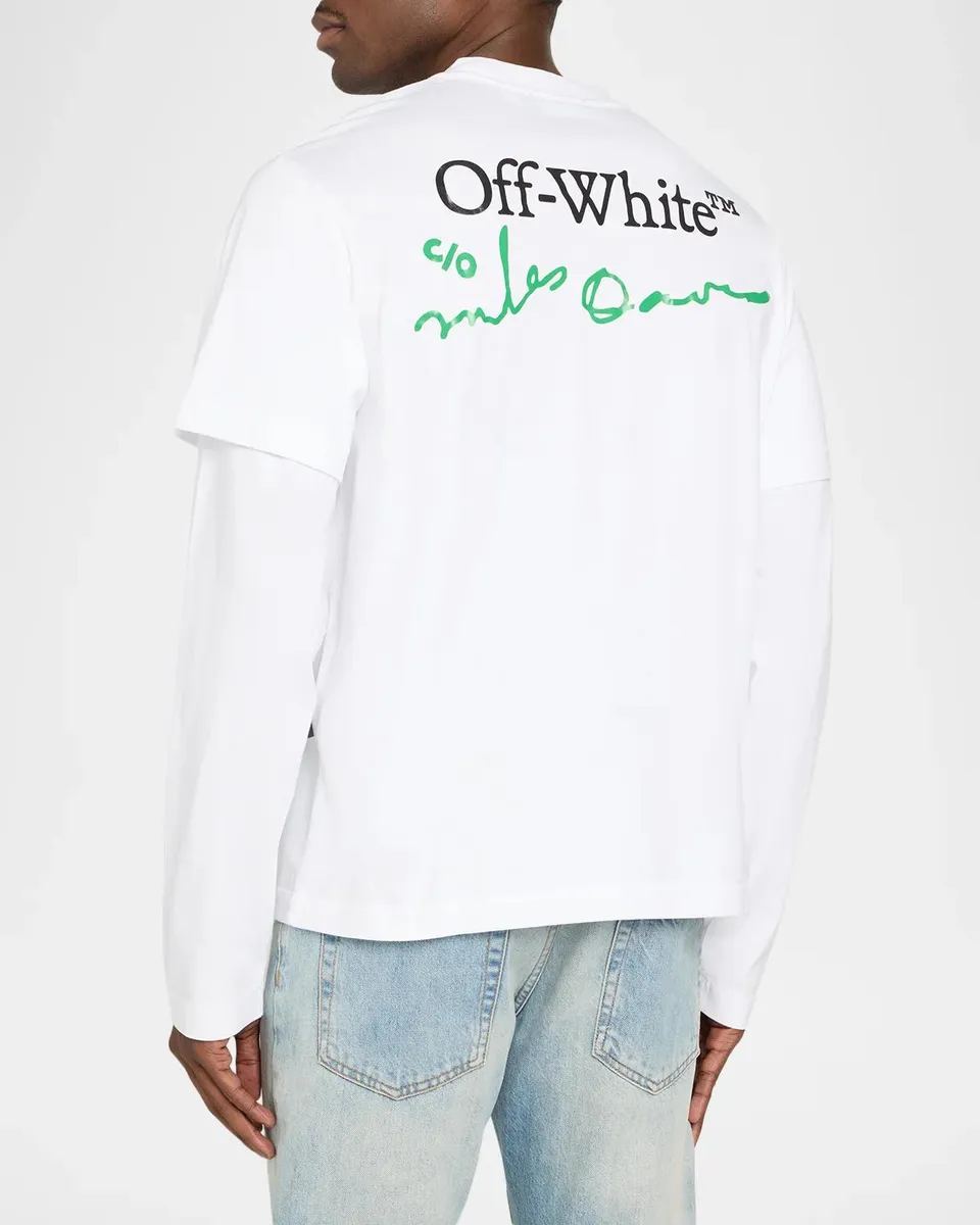 Off-White Men's Layered Graphic Long-Sleeve T-Shirt | Thumbnail 3 Off-White Men's Layered Graphic Long-Sleeve T-Shirt | Thumbnail 3