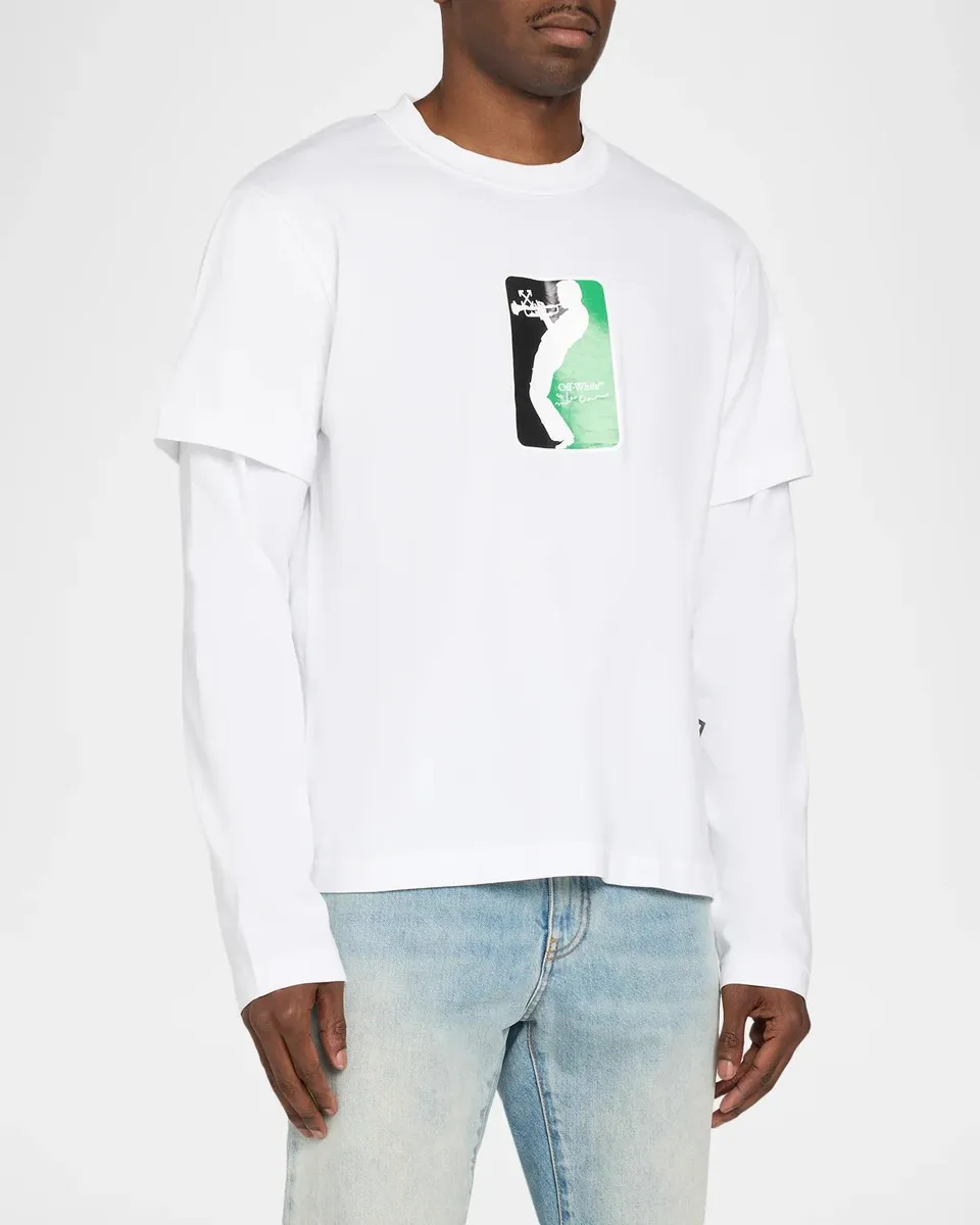 Off-White Men's Layered Graphic Long-Sleeve T-Shirt | Thumbnail 4 Off-White Men's Layered Graphic Long-Sleeve T-Shirt | Thumbnail 4