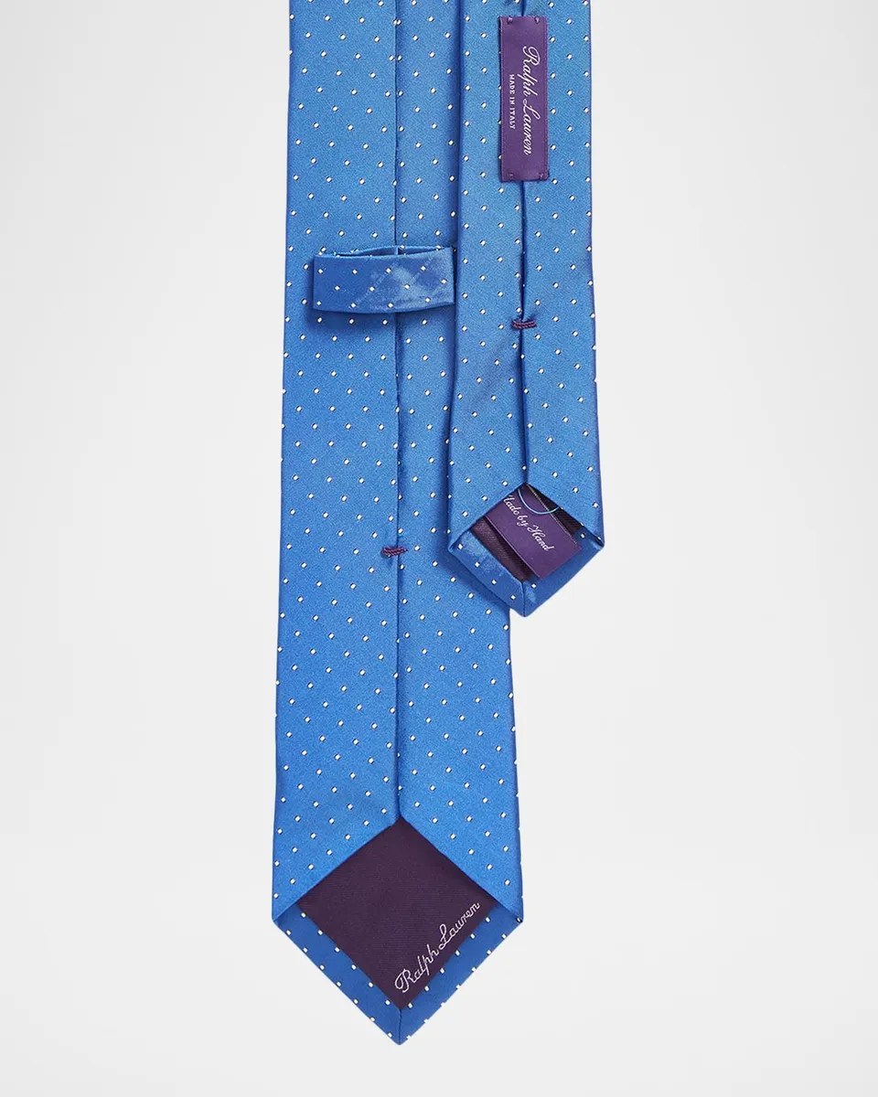 Ralph Lauren Purple Label Men's Peau De Soie Silk Pindot Tie | Thumbnail 2 Ralph Lauren Purple Label Men's Peau De Soie Silk Pindot Tie | Thumbnail 2