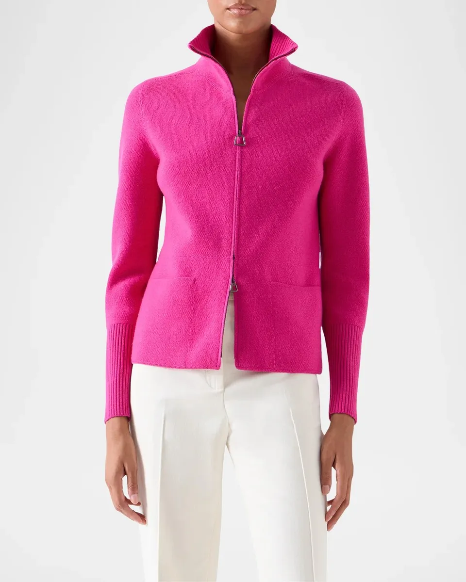 Akris Cashmere Knit Zip Cardigan | Thumbnail 4 Akris Cashmere Knit Zip Cardigan | Thumbnail 4
