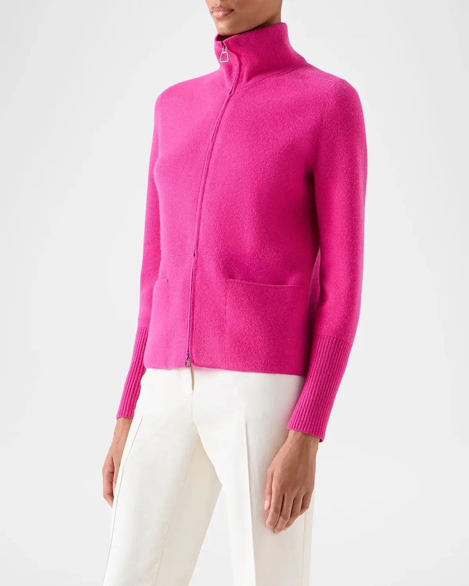 Akris Cashmere Knit Zip Cardigan | Thumbnail 6 Akris Cashmere Knit Zip Cardigan | Thumbnail 6